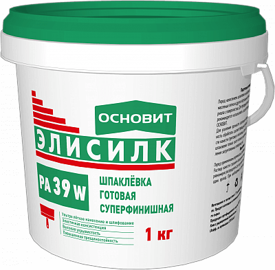 Шпаклевка готовая суперфинишная ОСНОВИТ ЭЛИСИЛК PA39 W (1кг)